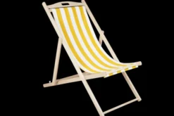 Dingla strandstol Natur/Gul-Vit