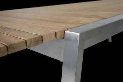 Naos matbord Rostfritt stål/teak