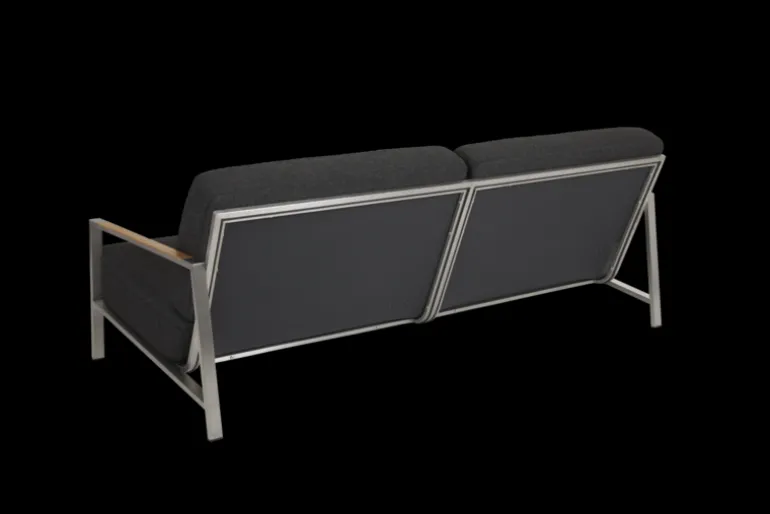 Naos 2,5-sits soffa Rostfritt stål/Nearly black