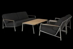 Naos 2,5-sits soffa Rostfritt stål/Nearly black