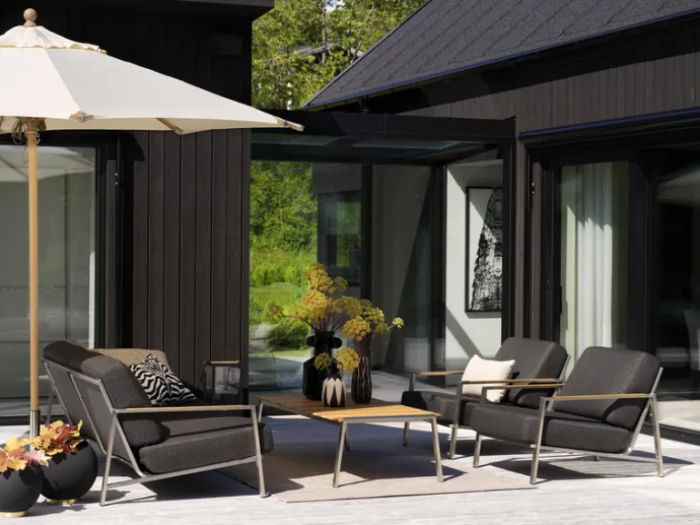 Naos 2,5-sits soffa Rostfritt stål/Nearly black
