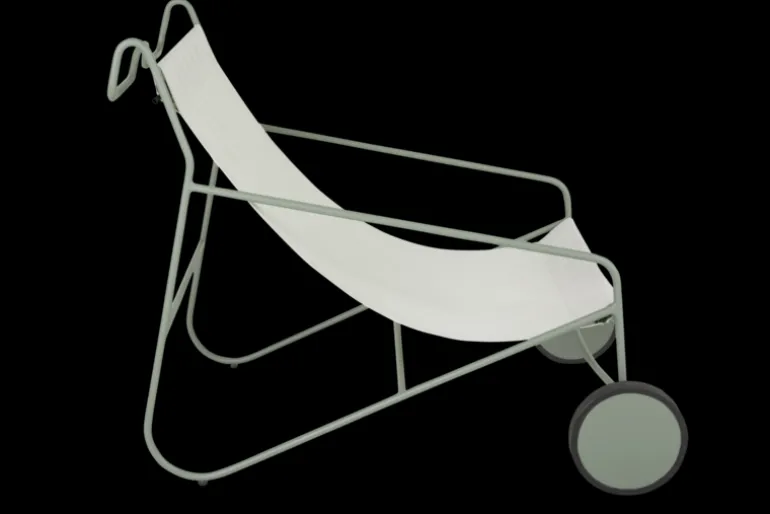 Poul Chair loungefåtölj Dusty Green/Vit